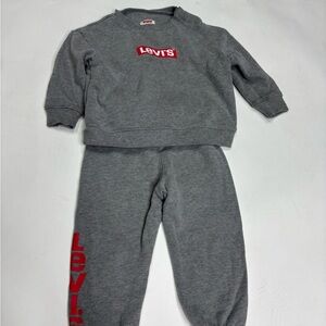 Baby Boy Levi's Gray Sweatshirt and Pants Set Size 18M